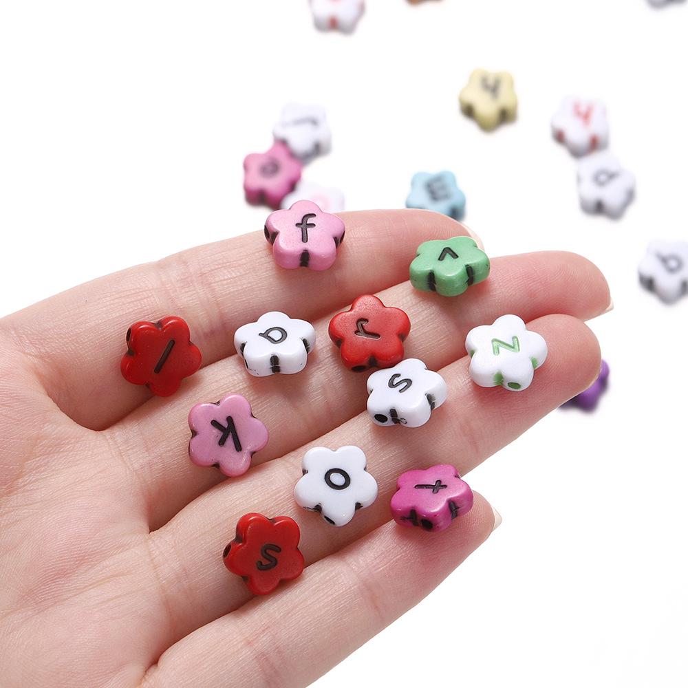 Acrylic Flower & Heart Letter Beads for DIY Kids Phone Chains and Jewelry Accessories 100 pieces/pack (7*7mm/hole 1.5mm) approx. 13g
Acrylic Flower & Heart Letter Beads for DIY Kids Phone Chains and Jewelry Accessories 100 pieces/pack (7*7mm/hole 1.5mm) approx. 13g