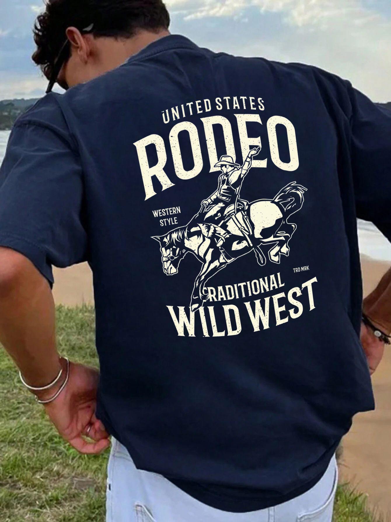 Mens PODEO Pattern TShirt Black Short Sleeve Casual Style Featuring Western Cowboy and Wild West Design Breathable Fiber 4XL
Mens PODEO Pattern TShirt Black Short Sleeve Casual Style Featuring Western Cowboy and Wild West Design Breathable Fiber 4XL