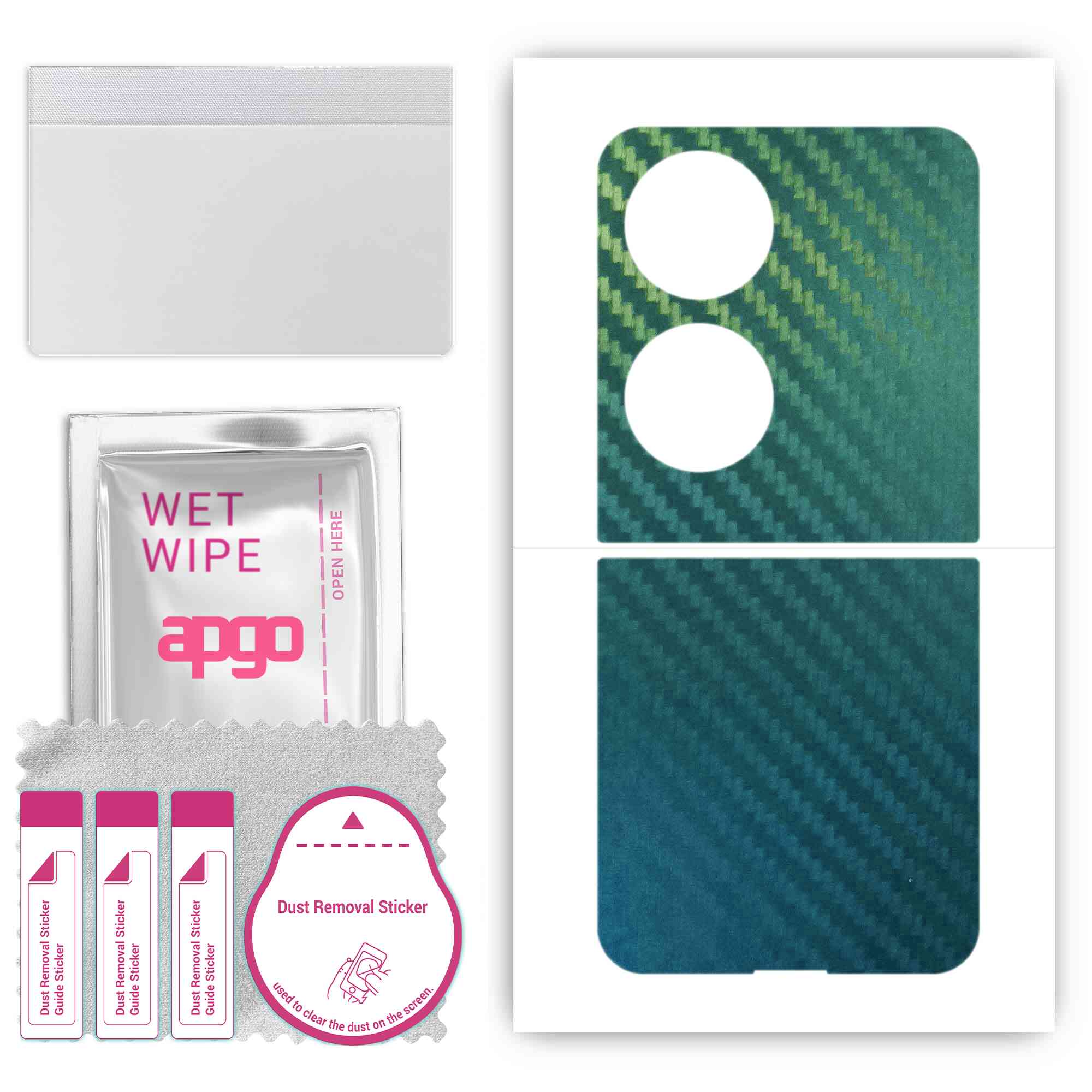 apgo Protective Skin Sticker for the back compatible with Huawei P50 Pocket, Wrap Film, Foil, Vinyl - Pattern Carbon Chameleon CAKA1
apgo Protective Skin Sticker for the back compatible with Huawei P50 Pocket, Wrap Film, Foil, Vinyl - Pattern Carbon Chameleon CAKA1