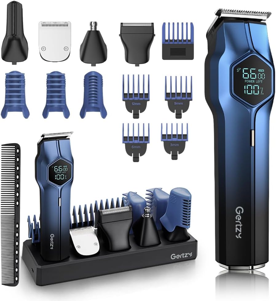 Аккумуляторный триммер для бороды 5-в-1, водонепроницаемая машинка для стрижки волос для мужчин, набор для ухода за лицом и телом (Серебряный) синий
Аккумуляторный триммер для бороды 5-в-1, водонепроницаемая машинка для стрижки волос для мужчин, набор для ухода за лицом и телом (Серебряный) синий