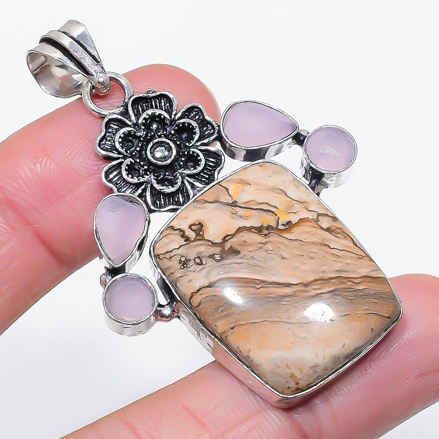 Натуральная яшма-картина, халцедон, кулон из стерлингового серебра 925 пробы 2,29 N3w53
Натуральная яшма-картина, халцедон, кулон из стерлингового серебра 925 пробы 2,29 N3w53