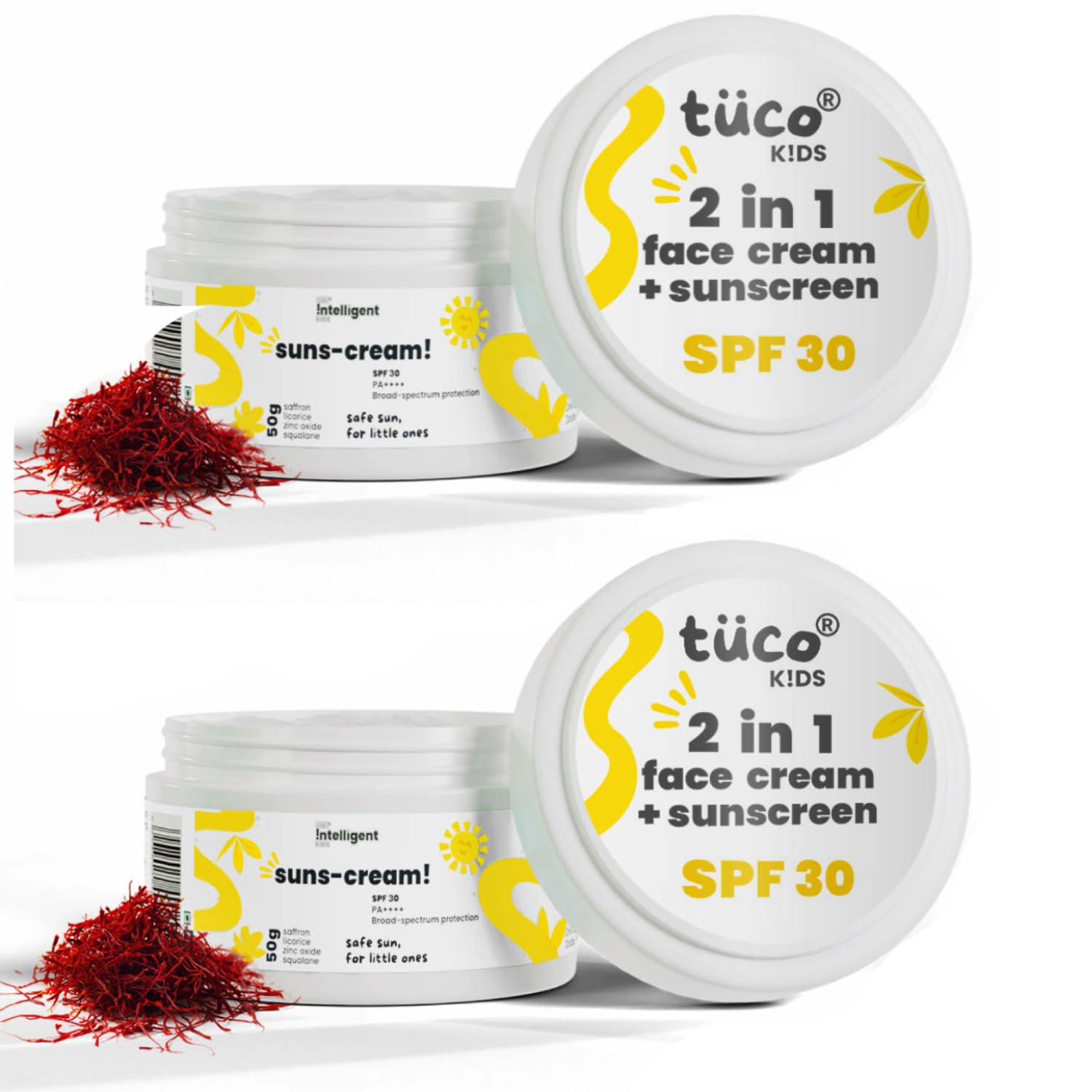 Tuco® Kids 2 in 1 Face Cream + Sunscreen SPF 30 with Saffron oil | UVA/UVB PA++++ | Broad Spectrumv | 50gm-Pack of 2 |
Tuco® Kids 2 in 1 Face Cream + Sunscreen SPF 30 with Saffron oil | UVA/UVB PA++++ | Broad Spectrumv | 50gm-Pack of 2 |