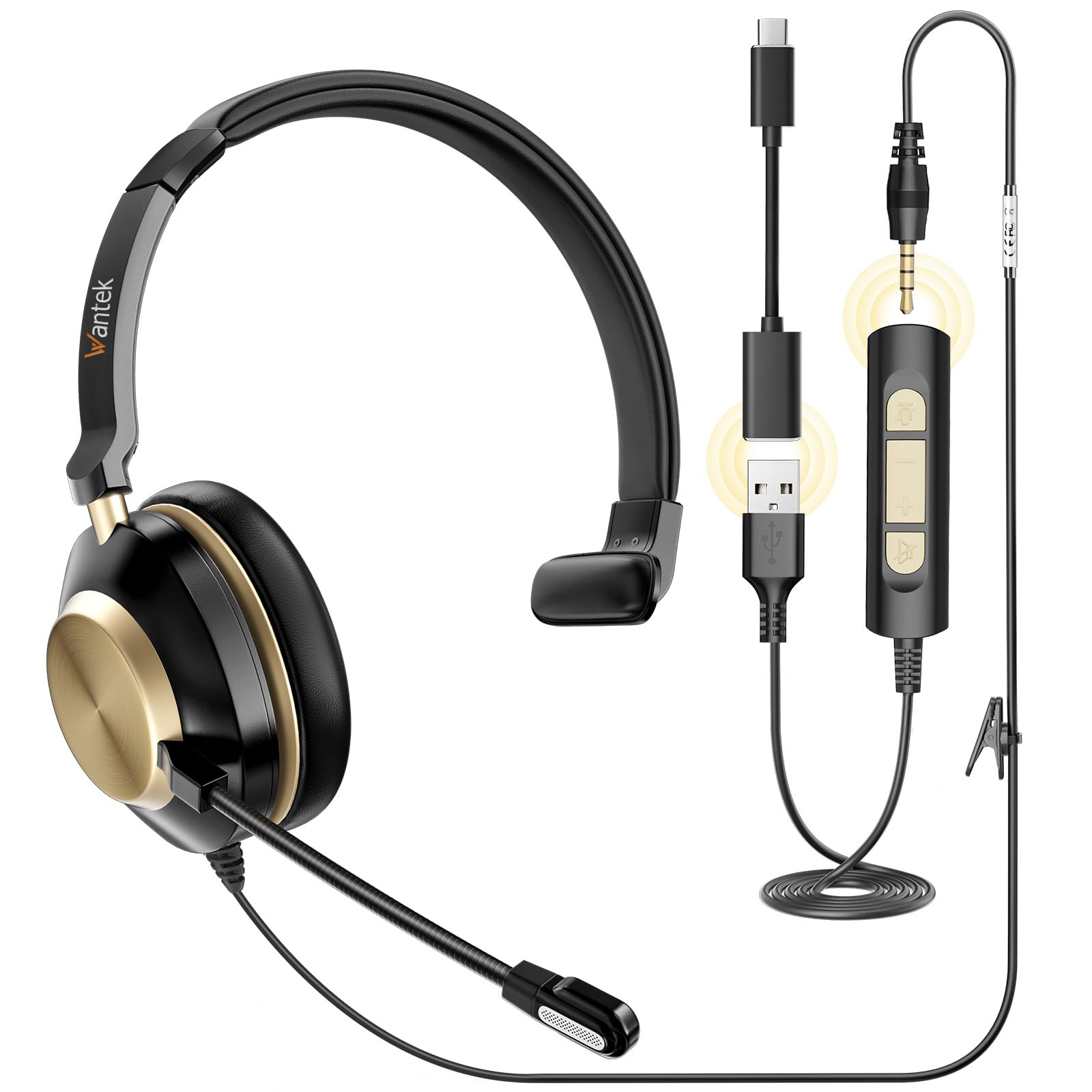 Wantek New Headset One Ear with Noise Canceling Microphone Wired PC Headphones Suitable for Web Work from Commercial Remote Call Center Clear Calls
Wantek New Headset One Ear with Noise Canceling Microphone Wired PC Headphones Suitable for Web Work from Commercial Remote Call Center Clear Calls
