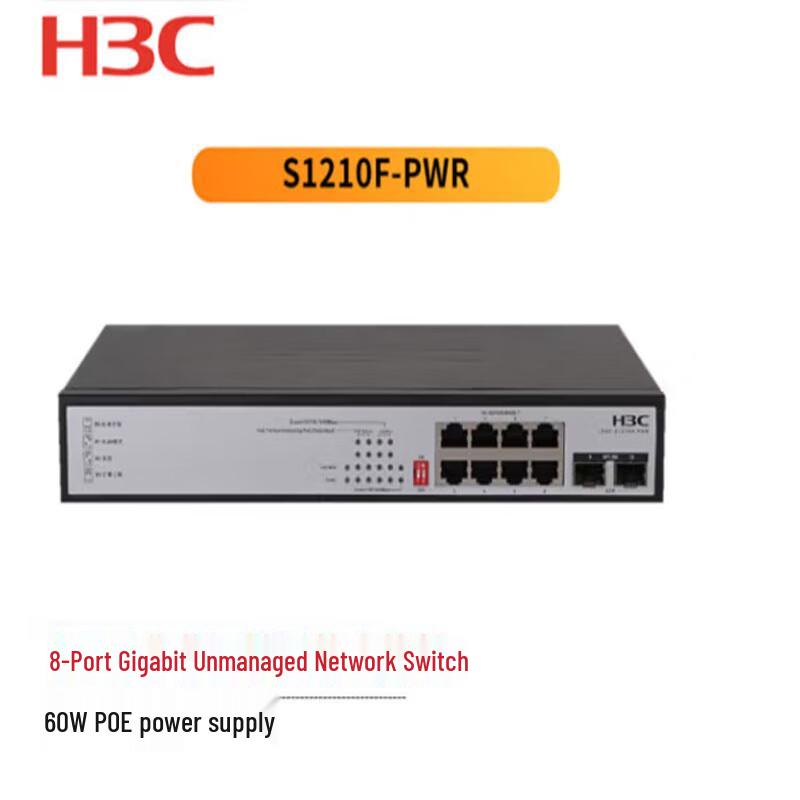 H3C S1210F-PWR 8-Port Gigabit PoE Switch
H3C S1210F-PWR 8-Port Gigabit PoE Switch