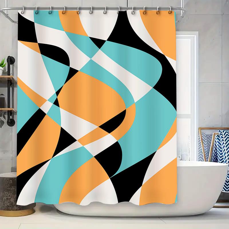 Colorful Shower Curtain, Modern Geometric Pattern Print, Waterproof Fabric For Bathroom Decor Home Decoration Accessories (Teal W60H190(CM)-1 Pcs
Colorful Shower Curtain, Modern Geometric Pattern Print, Waterproof Fabric For Bathroom Decor Home Decoration Accessories (Teal W60H190(CM)-1 Pcs