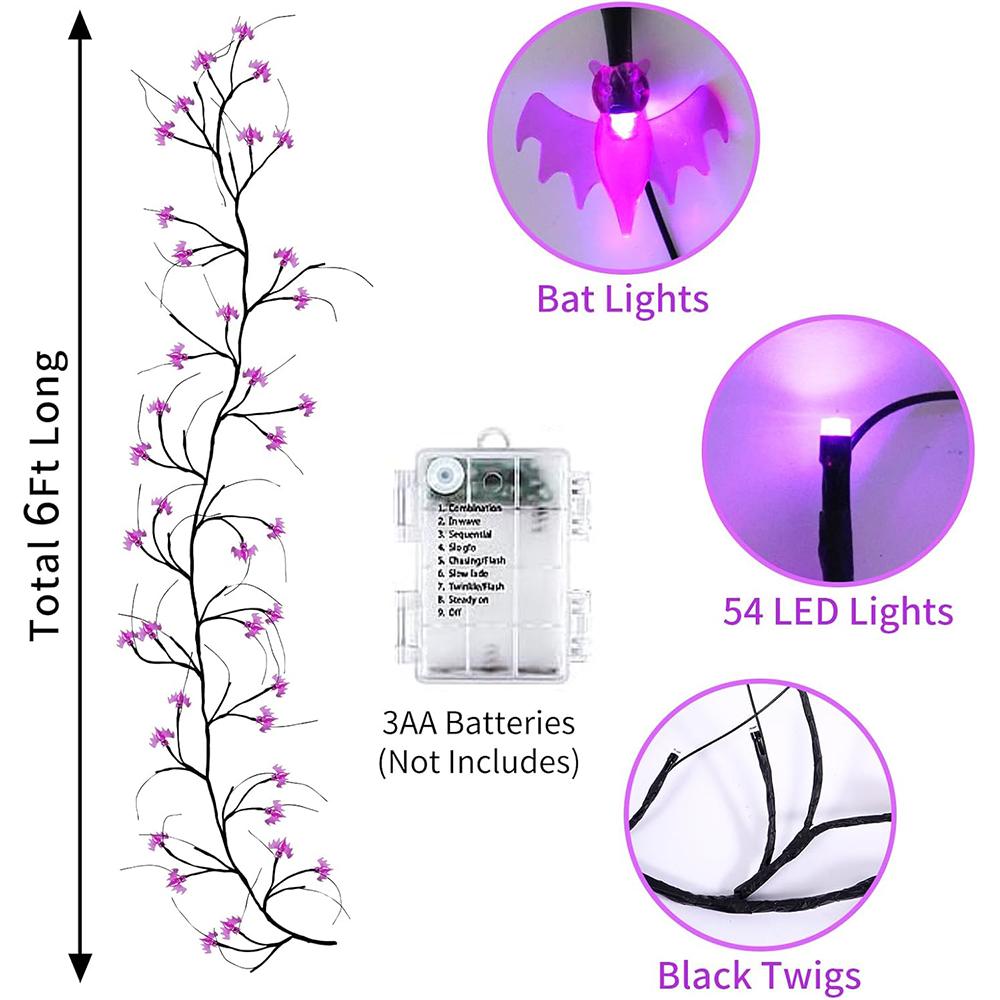 Halloween Willow Vine Twig Decor Garland 8 Modes Lights with Timer Vine String Lights with Bat for Wall Fireplace Indoor Decor
Halloween Willow Vine Twig Decor Garland 8 Modes Lights with Timer Vine String Lights with Bat for Wall Fireplace Indoor Decor