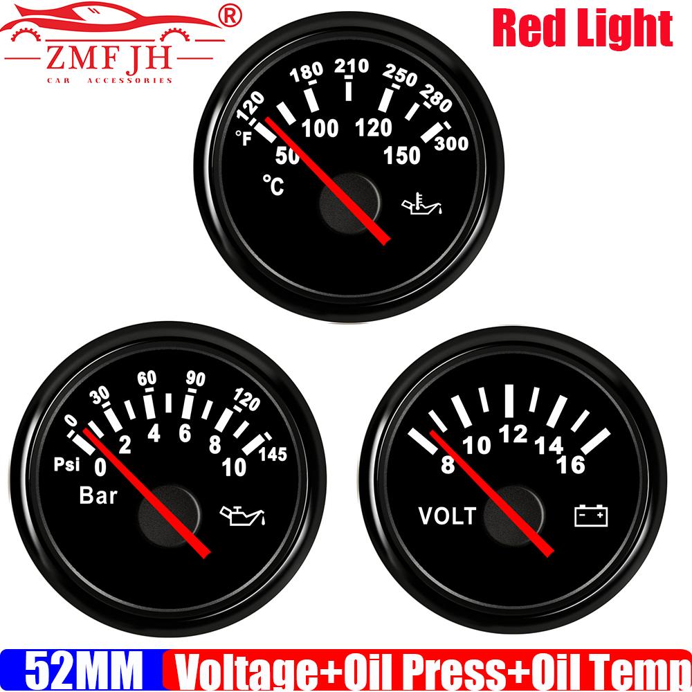 ZMFJH 3PCS 52MM Voltmeter+Oil Temperature Gauge+Oil Pressure Gauge with Red Backlight Pointer Car Gauge For Marine Boat Yacht BN
ZMFJH 3PCS 52MM Voltmeter+Oil Temperature Gauge+Oil Pressure Gauge with Red Backlight Pointer Car Gauge For Marine Boat Yacht BN