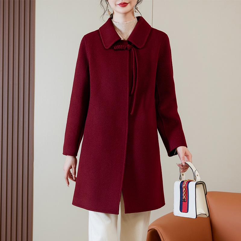 2025 Spring Red Mid-Length 100% Wool Coat - New Chinese National Style L for 107-120 Jin
2025 Spring Red Mid-Length 100% Wool Coat - New Chinese National Style L for 107-120 Jin