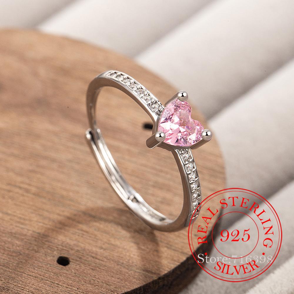 925 Sterling Silver Jewelry Luxury Pink Crystal Open Finger Rings for Women Wedding Party Jewelry for Girls Friend Gift resizable
925 Sterling Silver Jewelry Luxury Pink Crystal Open Finger Rings for Women Wedding Party Jewelry for Girls Friend Gift resizable