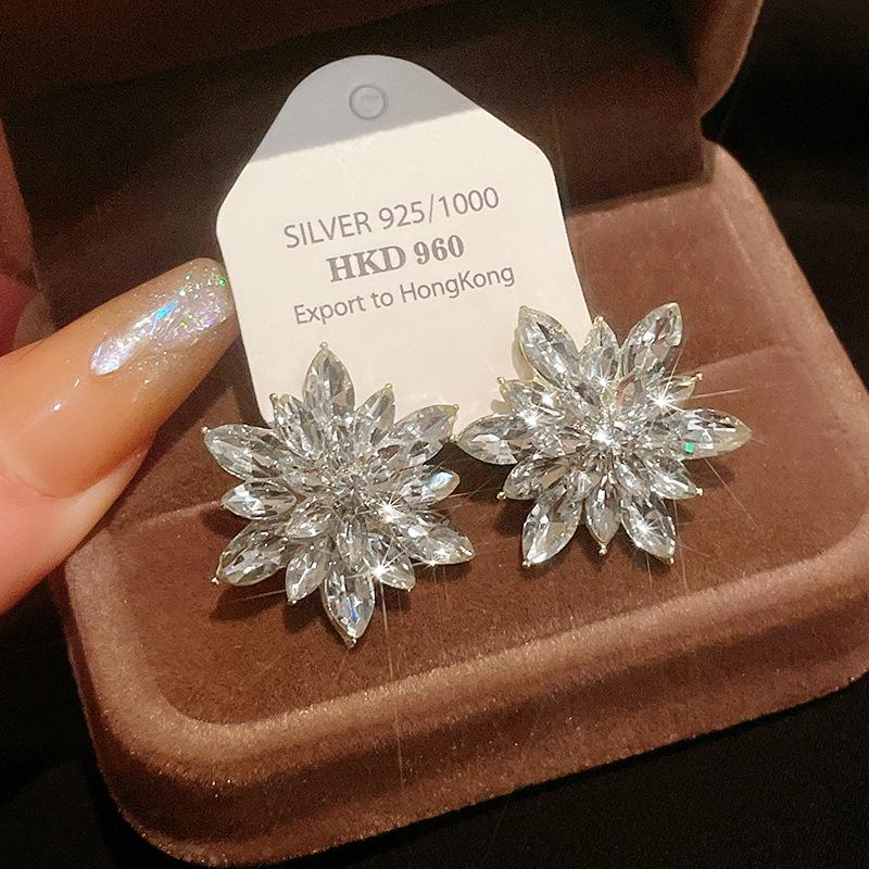 Silver Needle Diamond Flower Geometric Earrings Cold Wind Atmospheric Fashion Stud Earrings Premium Niche Fashion Earrings
Silver Needle Diamond Flower Geometric Earrings Cold Wind Atmospheric Fashion Stud Earrings Premium Niche Fashion Earrings