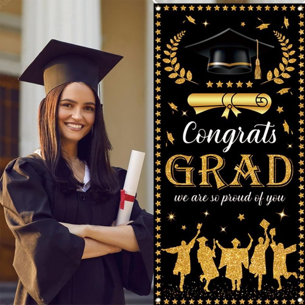 Black Gold Graduation Photography Backdrop 180x90cm Porch Hanging Flag Studio Prop 180x90CM
Black Gold Graduation Photography Backdrop 180x90cm Porch Hanging Flag Studio Prop 180x90CM