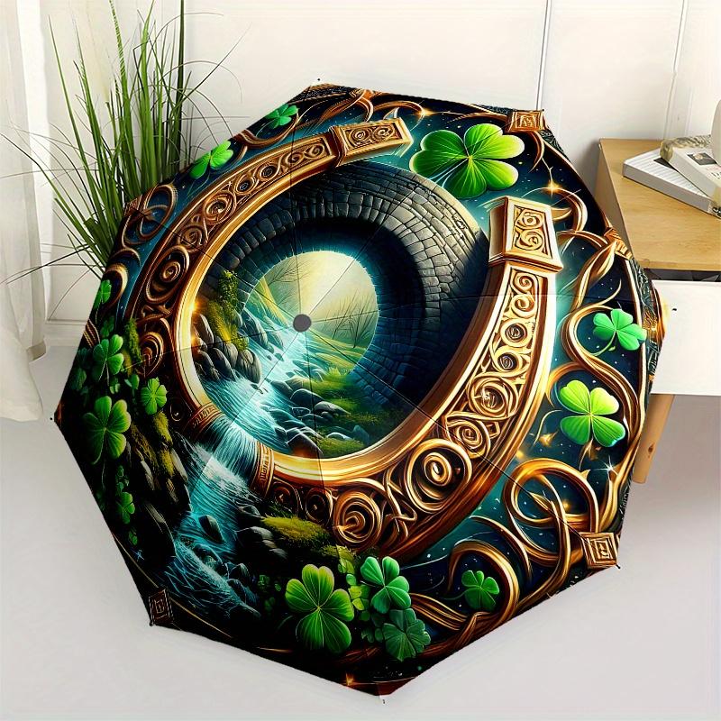 Irish Luck Horseshoe Wall Art: Decorate Your Space with Good Fortune! Umbrella, Cute Umbrella with Cute Design, Portable 3-Fold Compact Umbrella for M
Irish Luck Horseshoe Wall Art: Decorate Your Space with Good Fortune! Umbrella, Cute Umbrella with Cute Design, Portable 3-Fold Compact Umbrella for M