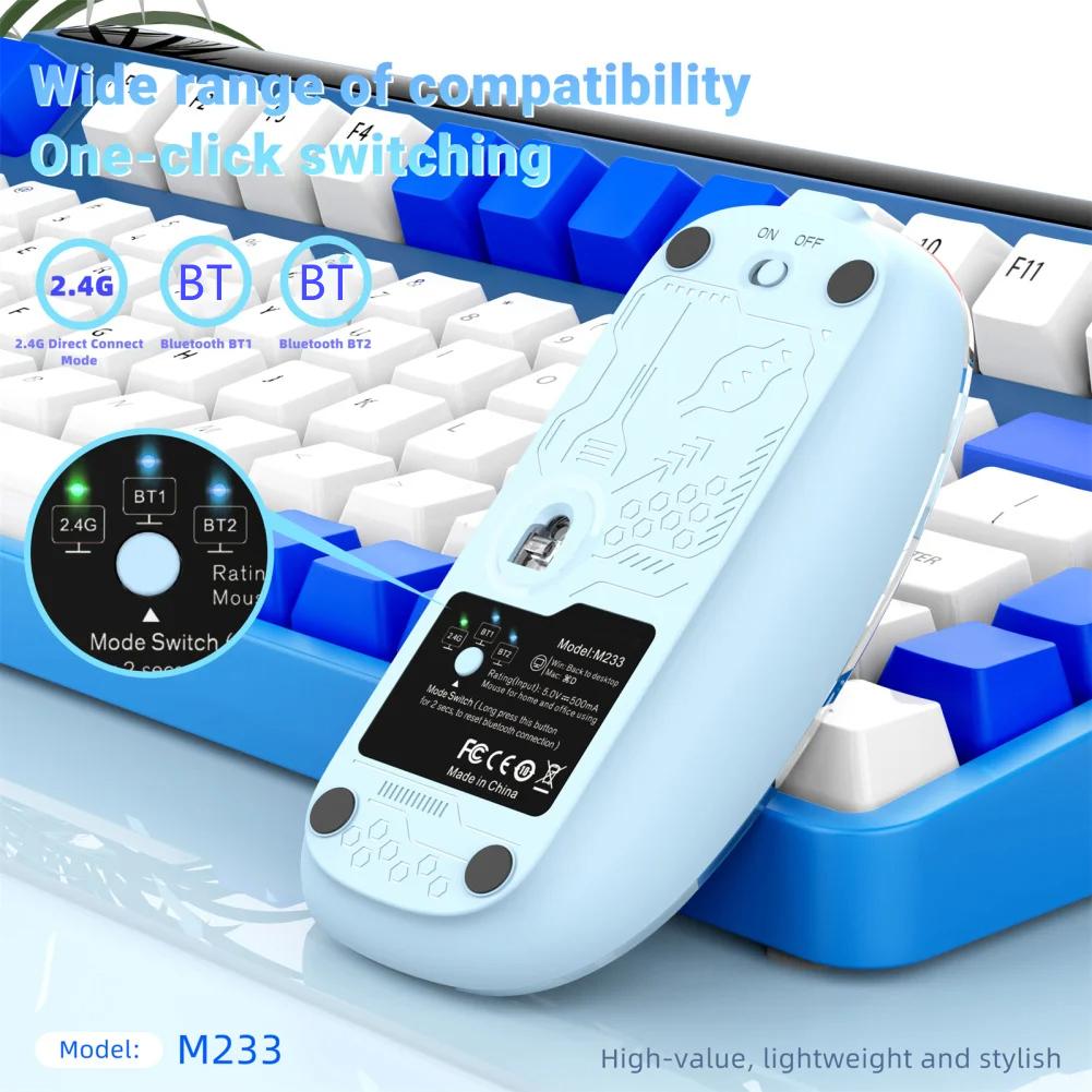 M233 Transparent Mouse Wireless Bluetooth-compatible Three Mode Silent Mice for PC Laptop (CE Certified) White
M233 Transparent Mouse Wireless Bluetooth-compatible Three Mode Silent Mice for PC Laptop (CE Certified) White