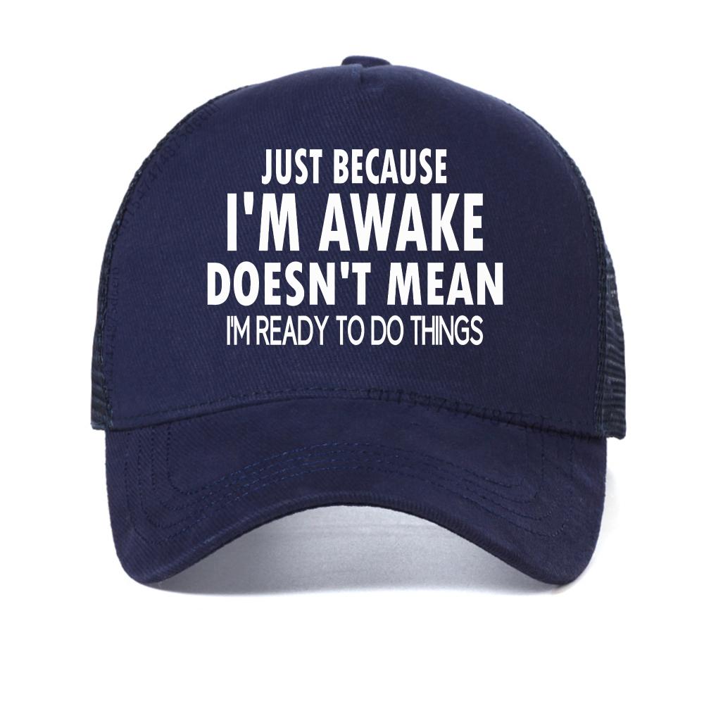 Funny Birthday Gift Just Because I m Awake baseball cap for Tweens and Teens Men Printed Streetwear Graphic caps trucker hat Adjustable темно-синього кольору
Funny Birthday Gift Just Because I m Awake baseball cap for Tweens and Teens Men Printed Streetwear Graphic caps trucker hat Adjustable темно-синього кольору