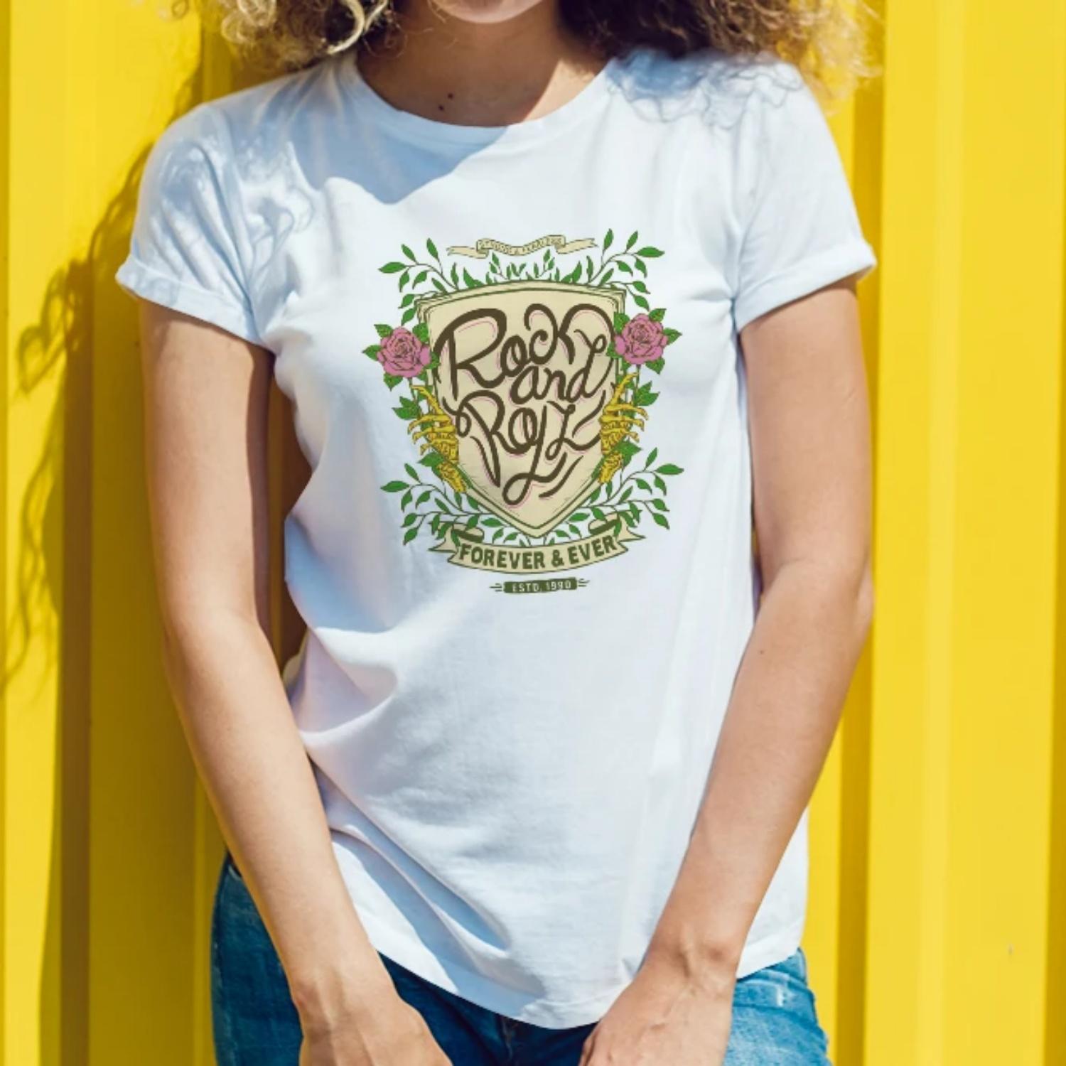 Summer Womens Short Sleeve Cotton T Shirt Rock and Roll Print for Casual Summer Concerts Young Women with a Cool Style XXXXXL білий
Summer Womens Short Sleeve Cotton T Shirt Rock and Roll Print for Casual Summer Concerts Young Women with a Cool Style XXXXXL білий