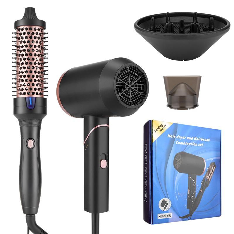 Новый модный мощный женский прямой гребень для волос 2 в 1 набор складной фен