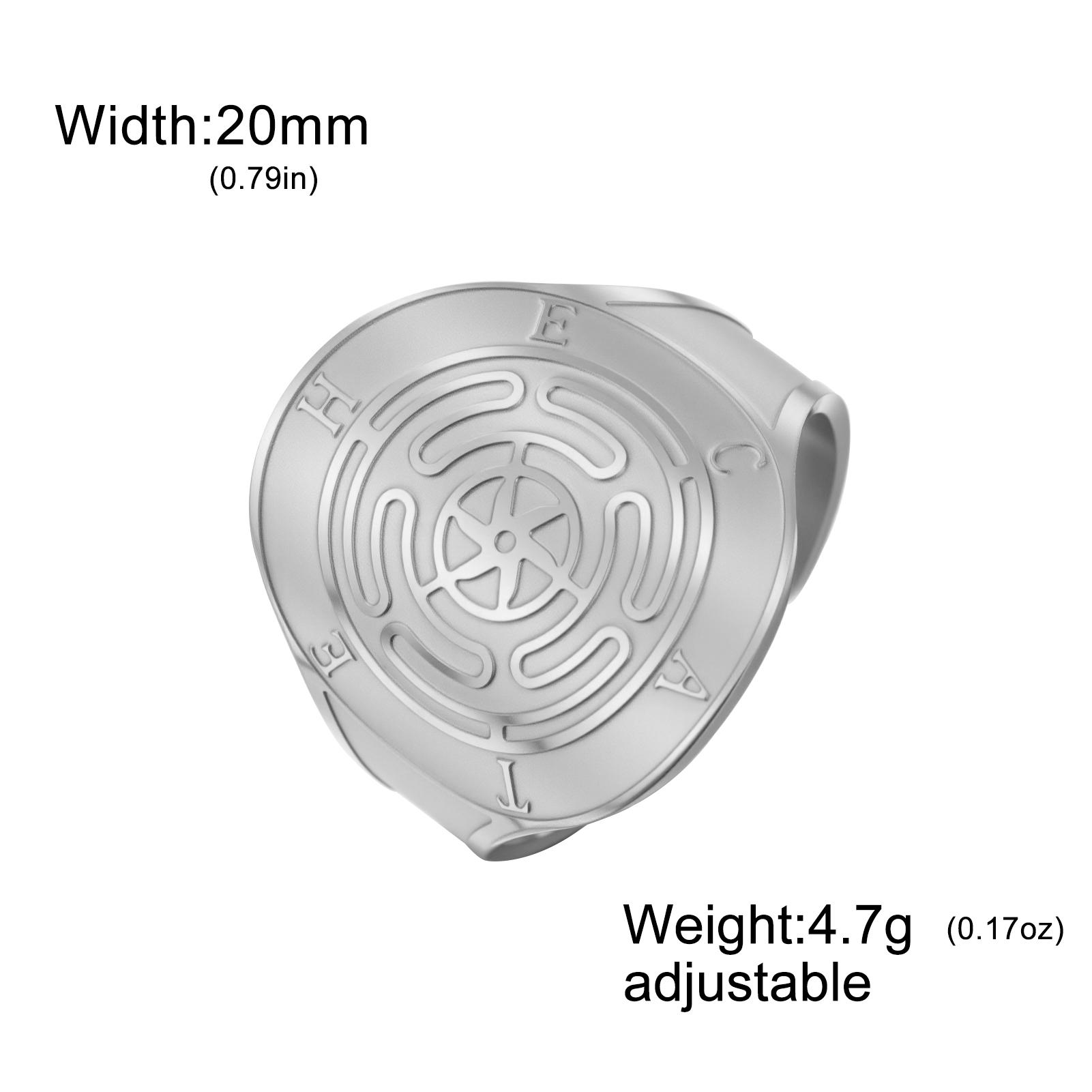LIKGREAT Stainless Steel Heptagram Magic Array Open Ring 16/20mm Wide Gothic Witch Jewelry Adjustable Amulet Ring for Women Men resizable
LIKGREAT Stainless Steel Heptagram Magic Array Open Ring 16/20mm Wide Gothic Witch Jewelry Adjustable Amulet Ring for Women Men resizable