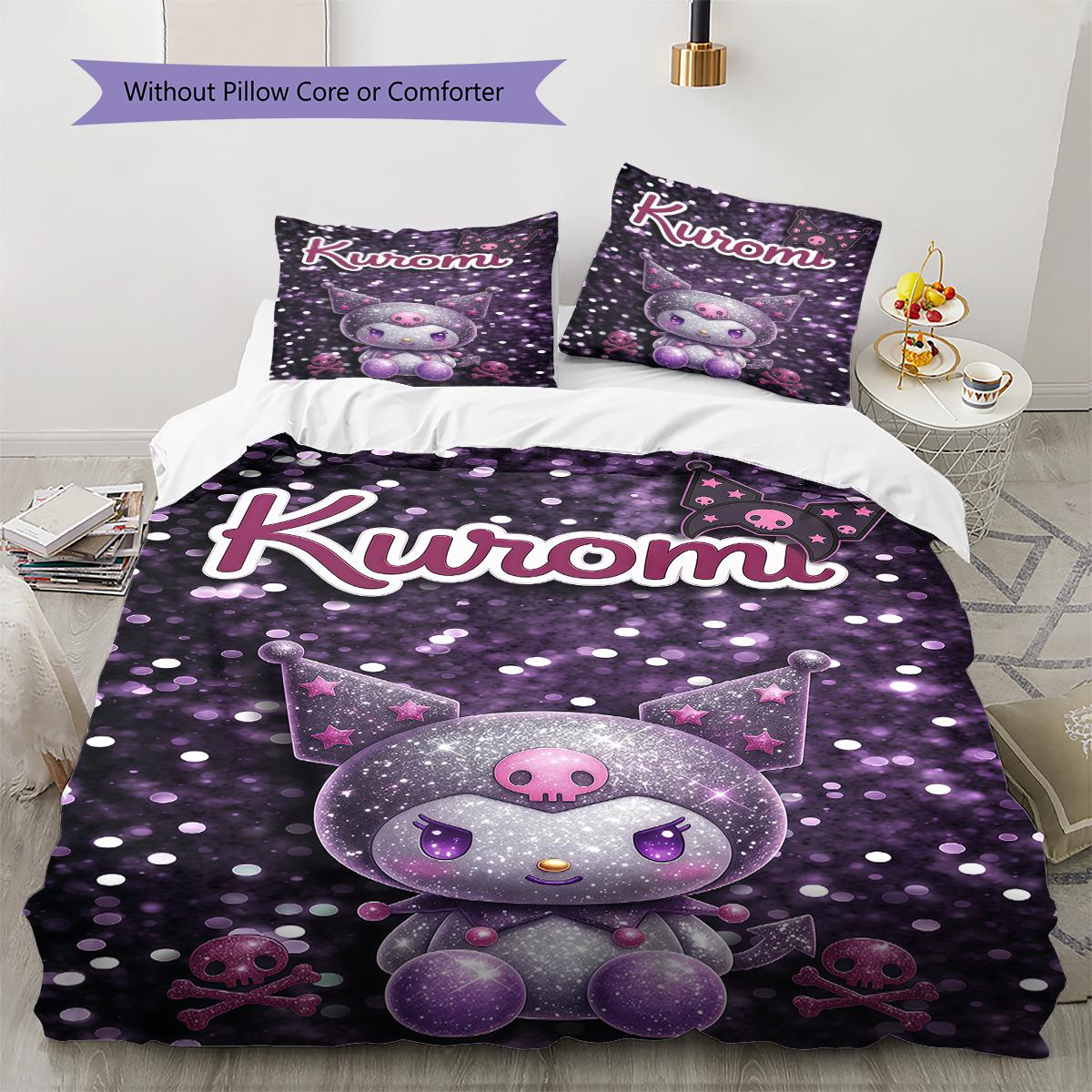 Kuromi Pattern Bedding,Quilt Set Quilt Cover Pillowcase Home Birthday Gift(1 * duvet cover + 2 * pillowcase, without core) 135x200cm
Kuromi Pattern Bedding,Quilt Set Quilt Cover Pillowcase Home Birthday Gift(1 * duvet cover + 2 * pillowcase, without core) 135x200cm