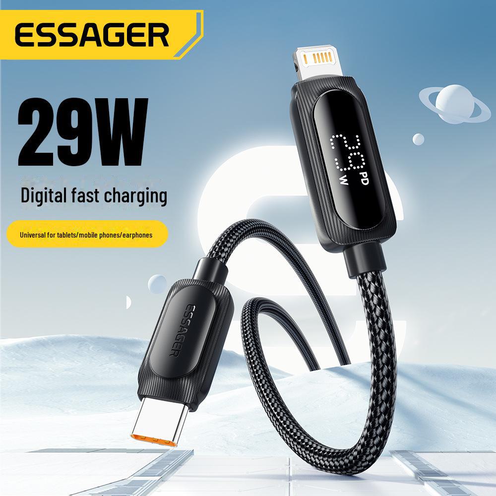 ESSAGER PD29W Fast Charging Data Cable with Digital Display for Apple 14 1 meter чорний
ESSAGER PD29W Fast Charging Data Cable with Digital Display for Apple 14 1 meter чорний