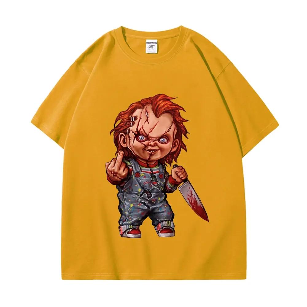 Horror Chuck Pattern Tshirt Womens Gothic Fashion Short Sleeved Tshirt Summer High Quality Tshirt Street Clothing Tops 4XL
Horror Chuck Pattern Tshirt Womens Gothic Fashion Short Sleeved Tshirt Summer High Quality Tshirt Street Clothing Tops 4XL