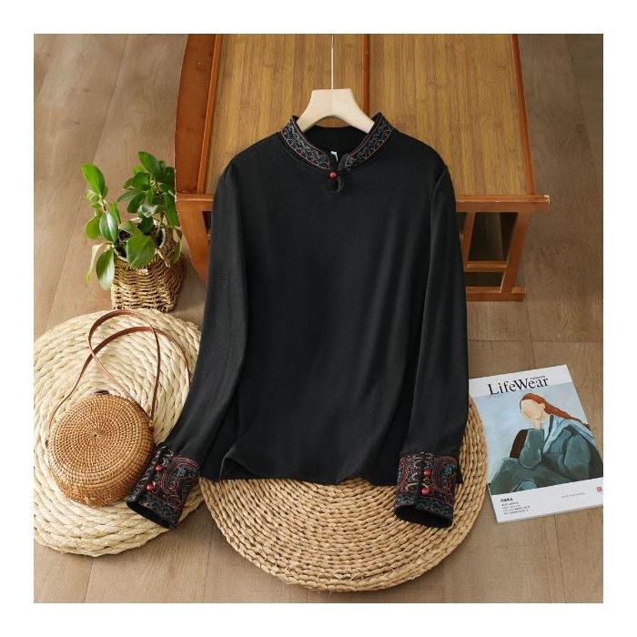 2025 Китайская этническая ретро вышитая футболка с высоким воротником и длинным рукавом 3XL чёрный
2025 Китайская этническая ретро вышитая футболка с высоким воротником и длинным рукавом 3XL чёрный