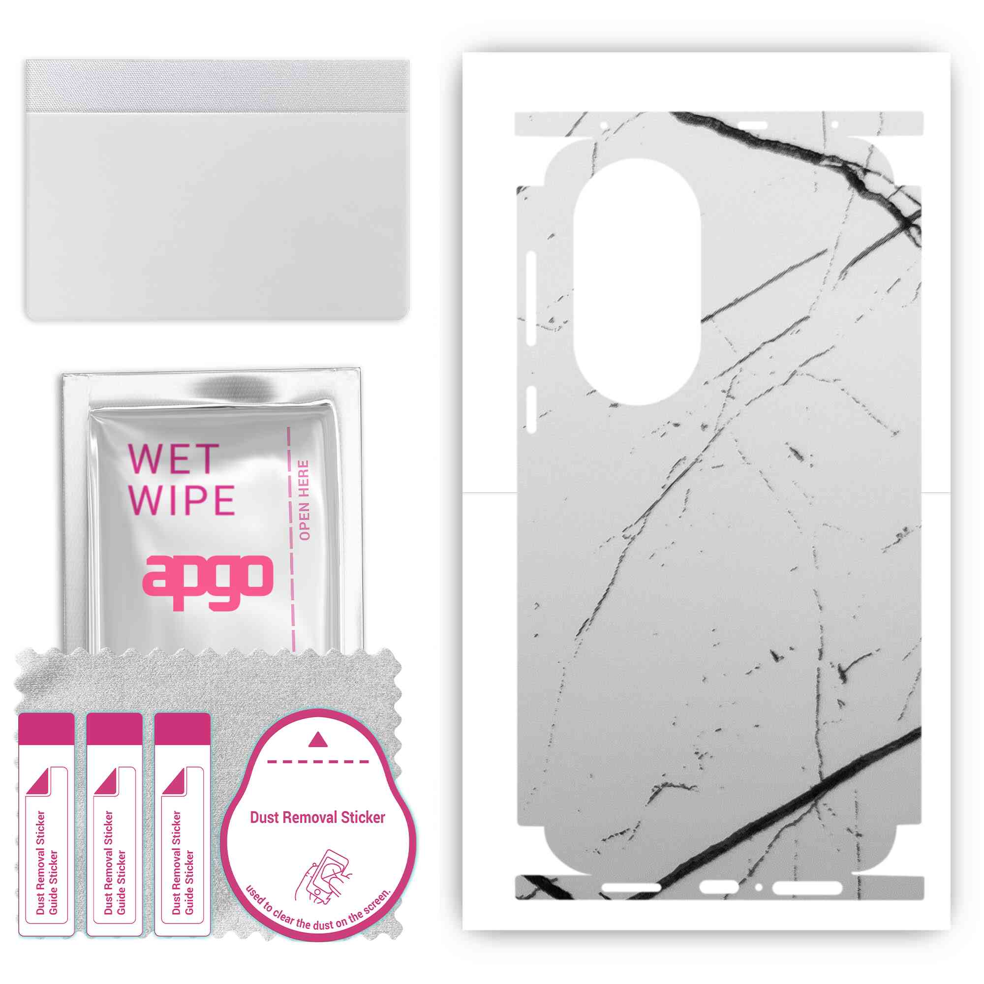 Apgo Protective Skin Sticker for the back+sides compatible with Huawei P50, Full Wrap Film, Foil, Vinyl - Pattern White Marble
Apgo Protective Skin Sticker for the back+sides compatible with Huawei P50, Full Wrap Film, Foil, Vinyl - Pattern White Marble