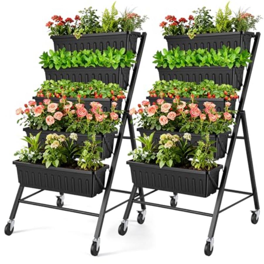 2 шт. Вертикальная приподнятая грядка с 5 ярусами и системой дренажа, черная приподнятая клумба для трав, овощей, цветов, в помещении, на улице United States
2 шт. Вертикальная приподнятая грядка с 5 ярусами и системой дренажа, черная приподнятая клумба для трав, овощей, цветов, в помещении, на улице United States