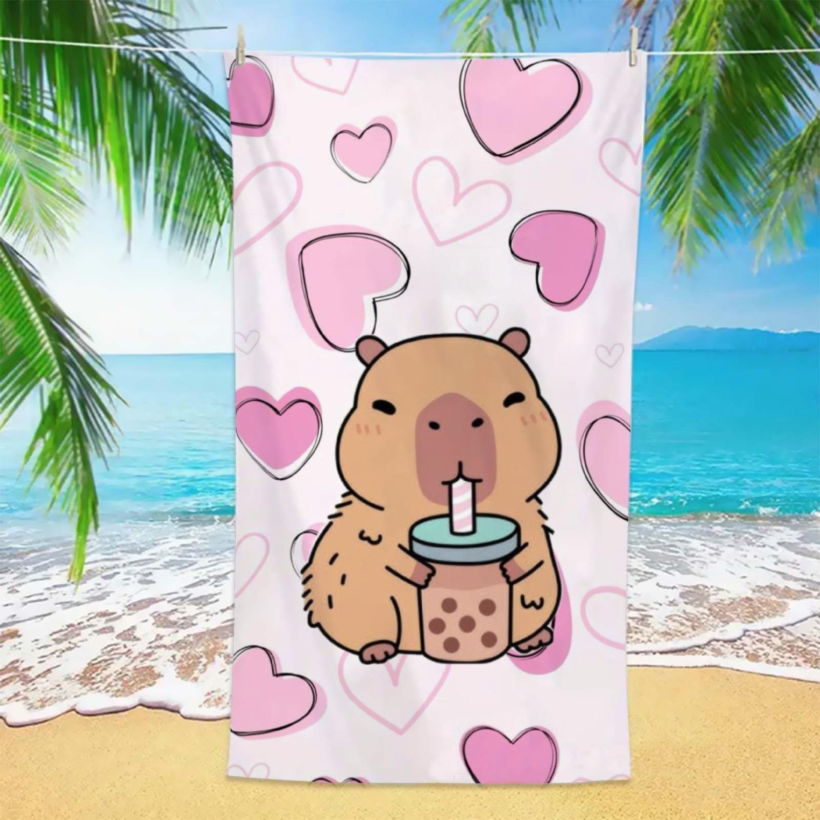 Sweet Capybara Beach Towel 1pc Pink Heart Microfiber Super Absorbent Towel for Beach Pool Travel Spa Gift for Kids Women Summer W40*H60(CM)
Sweet Capybara Beach Towel 1pc Pink Heart Microfiber Super Absorbent Towel for Beach Pool Travel Spa Gift for Kids Women Summer W40*H60(CM)
