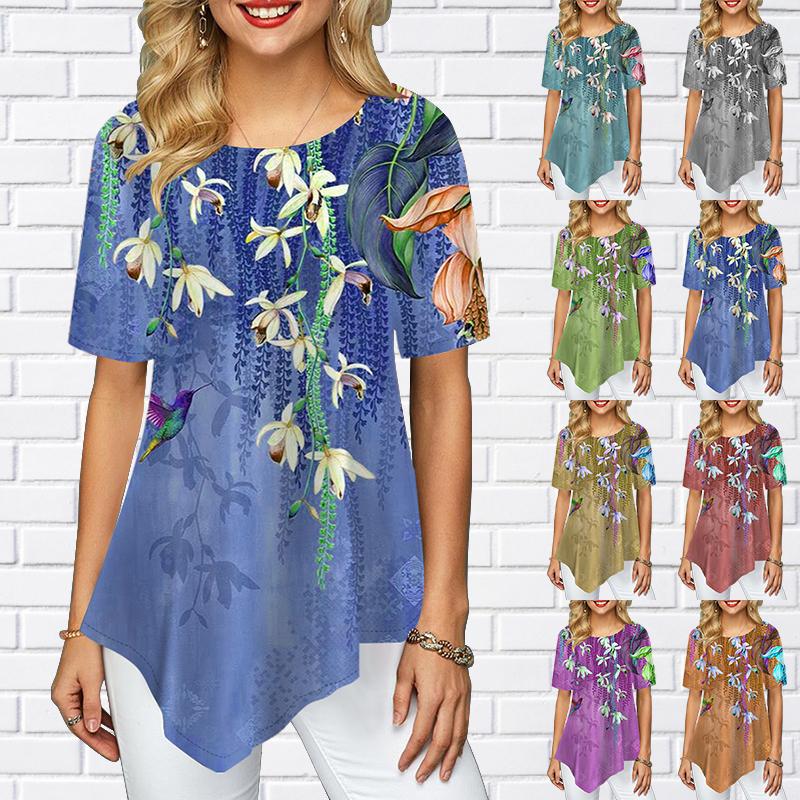Women s Floral Themed Printed T-Shirt Graphic Print Crew Neck Maxi Top Short Sleeve T-Shirt XS-8XL/3D Printing 4XL
Women s Floral Themed Printed T-Shirt Graphic Print Crew Neck Maxi Top Short Sleeve T-Shirt XS-8XL/3D Printing 4XL