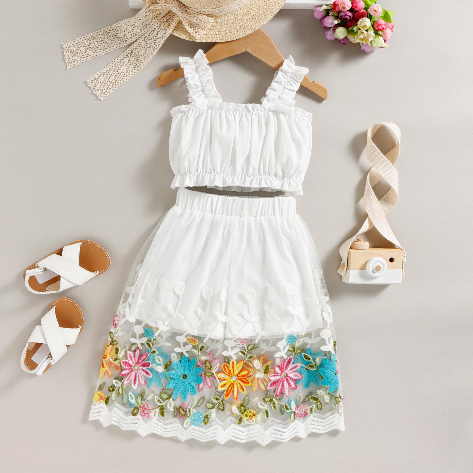 Дівчачий модний літній дитячий повсякденний солодкий пляжний набір на бретелях з вишивкою квітами, марлеве плаття з двох частин 90cm білий
Дівчачий модний літній дитячий повсякденний солодкий пляжний набір на бретелях з вишивкою квітами, марлеве плаття з двох частин 90cm білий