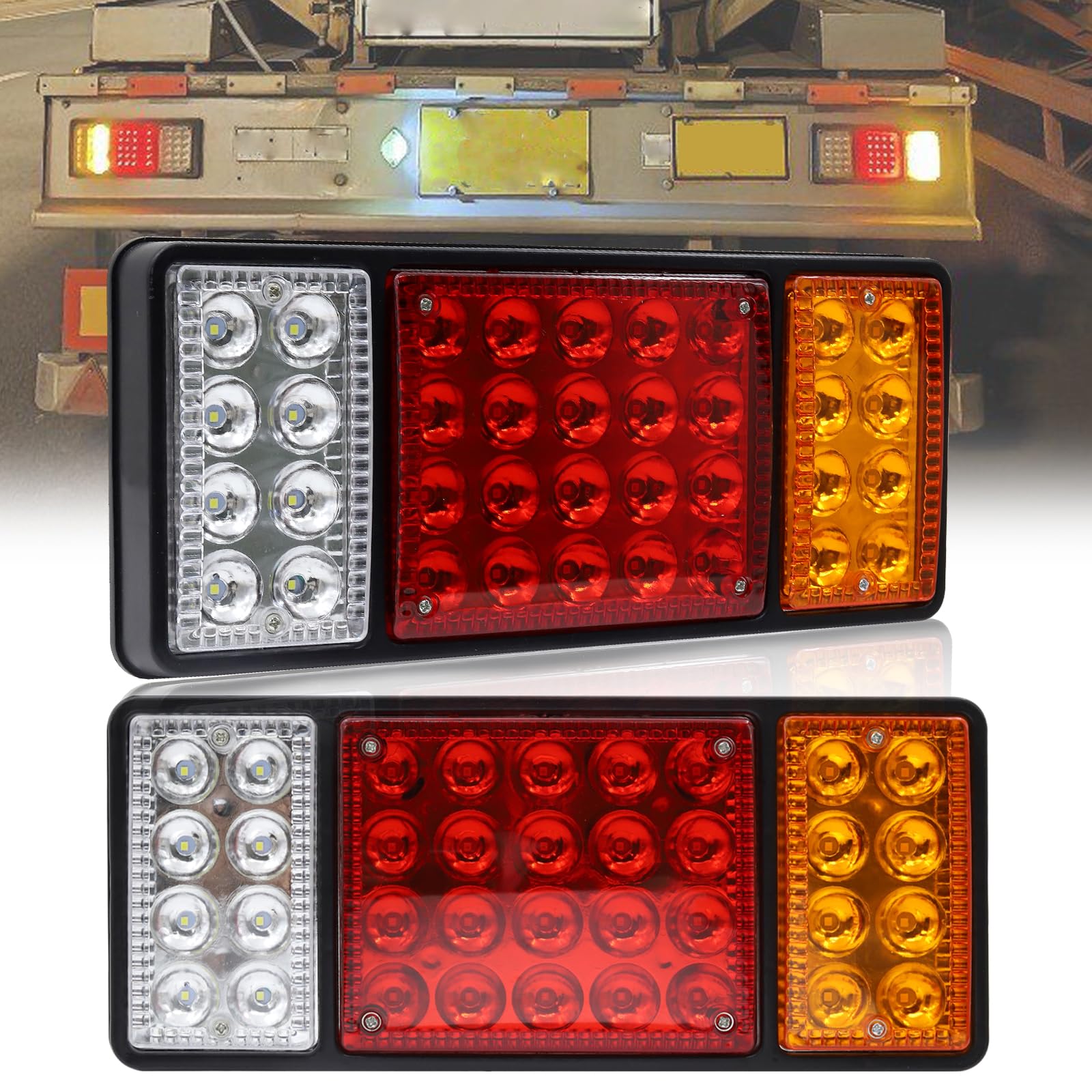Ygmylandbb LED Truck Tail Light 24V Trailer Tail Light 36 LED Tail Light Brake Small Turn Signal Back Lamp Rear Combination Lamp 2pcs
Ygmylandbb LED Truck Tail Light 24V Trailer Tail Light 36 LED Tail Light Brake Small Turn Signal Back Lamp Rear Combination Lamp 2pcs