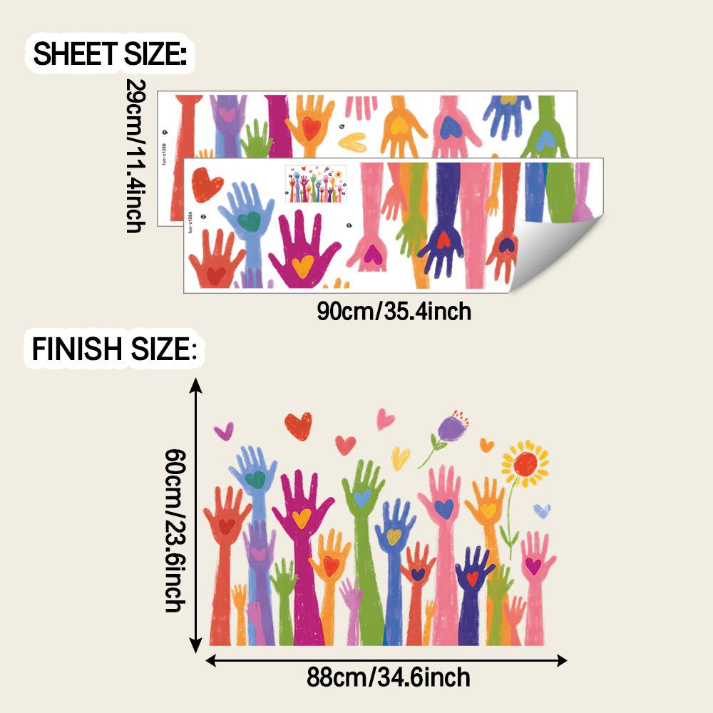 Креативная масляная живопись Принт сердца пальмы Цветок Детская комната Спальня Украшение Наклейки на стену