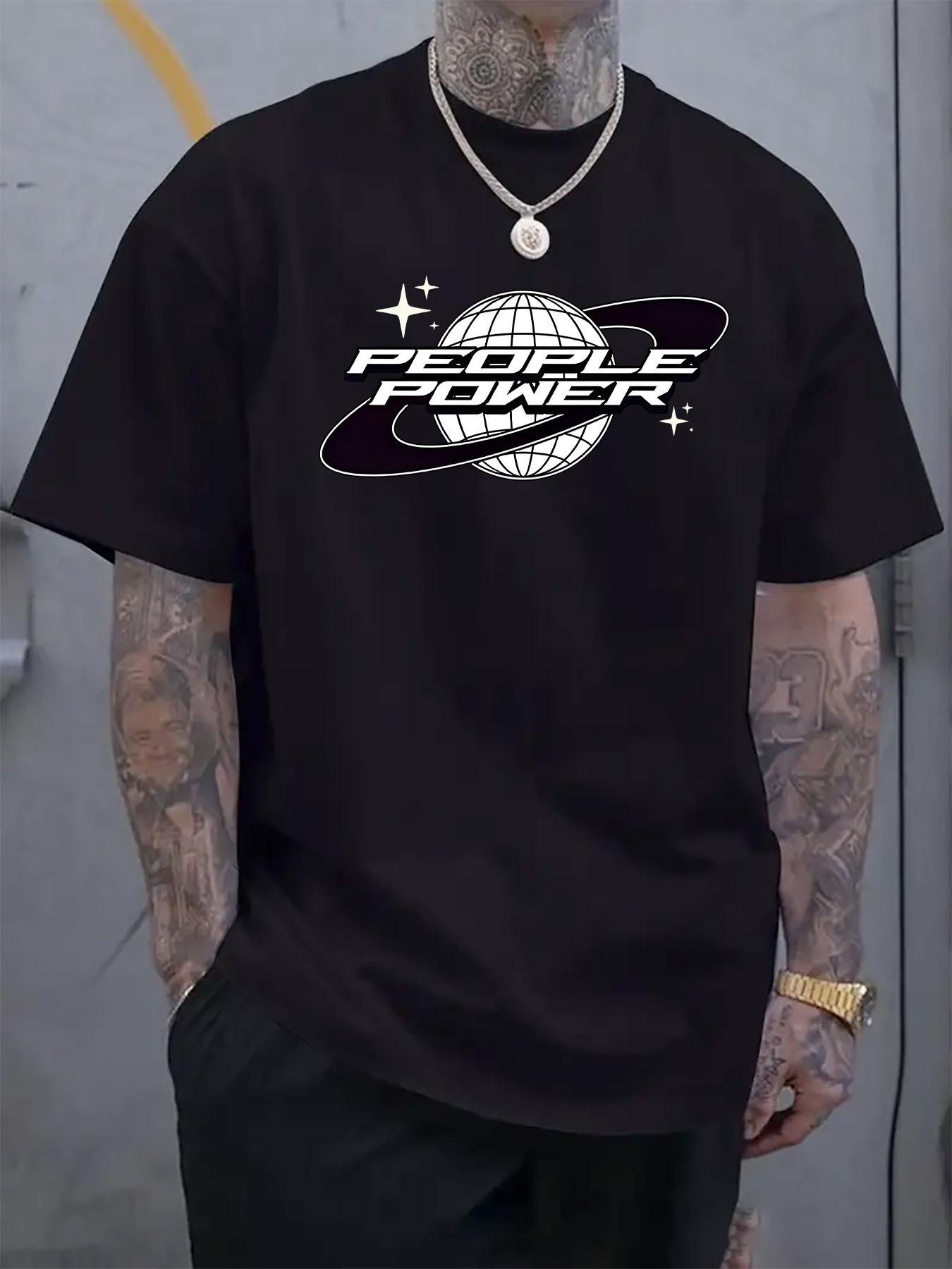 People Power Graphic Tee - Casual Round Neck Short Sleeve T-shirt with Globe & Star Design XXL
People Power Graphic Tee - Casual Round Neck Short Sleeve T-shirt with Globe & Star Design XXL