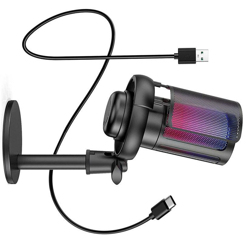ABNR RGB Game Mic USB Gaming Microphone With Bracket Computer Desktop Conversation Voice Recording Condenser For Game Chat чорний
ABNR RGB Game Mic USB Gaming Microphone With Bracket Computer Desktop Conversation Voice Recording Condenser For Game Chat чорний