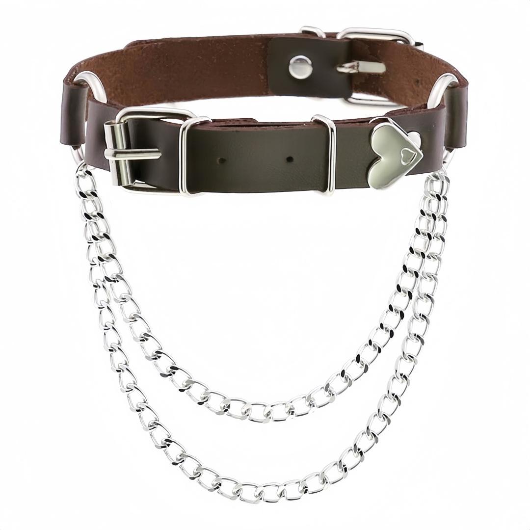 Eco-friendly PU Leather European and American Punk Gothic Irregular Collar, Collar, Personalized Peach Heart Love Chain, Collarbone Necklace.
Eco-friendly PU Leather European and American Punk Gothic Irregular Collar, Collar, Personalized Peach Heart Love Chain, Collarbone Necklace.