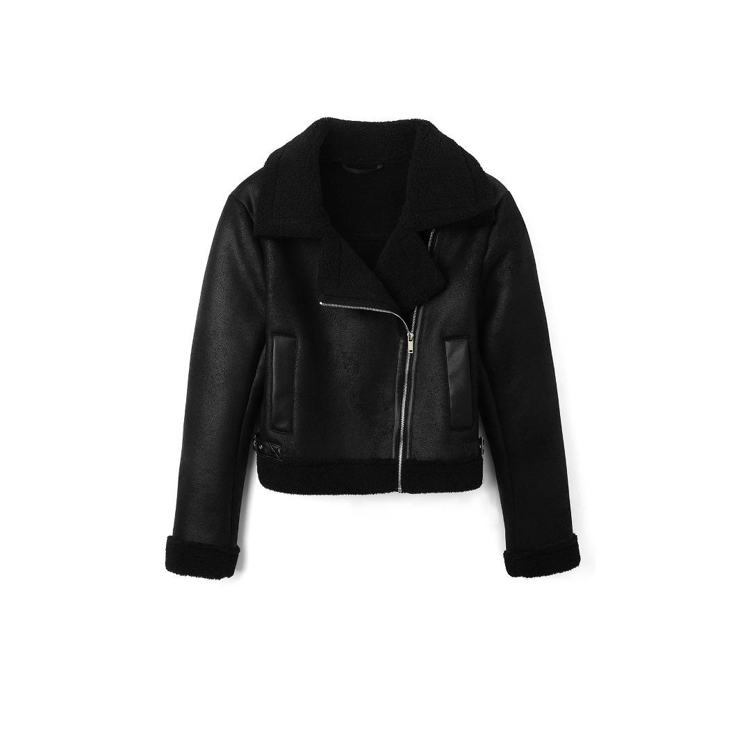 Stylish Shearling Jacket: Turn-Down Collar, Zipper, Windproof, Short-Length, Fleece-Lined for Warmth XL чорний
Stylish Shearling Jacket: Turn-Down Collar, Zipper, Windproof, Short-Length, Fleece-Lined for Warmth XL чорний