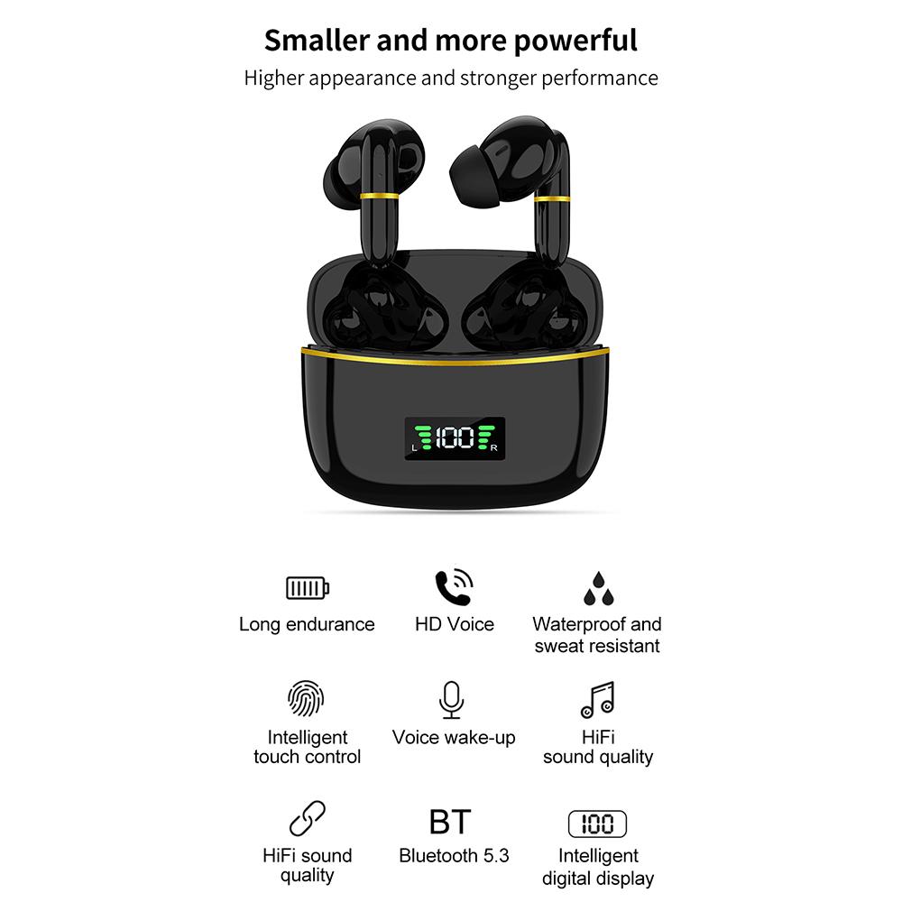 J2 Bluetooth-compatible 5.3 Wireless Earbuds Touch Control LED Display Earphone with Charging Case Black
J2 Bluetooth-compatible 5.3 Wireless Earbuds Touch Control LED Display Earphone with Charging Case Black