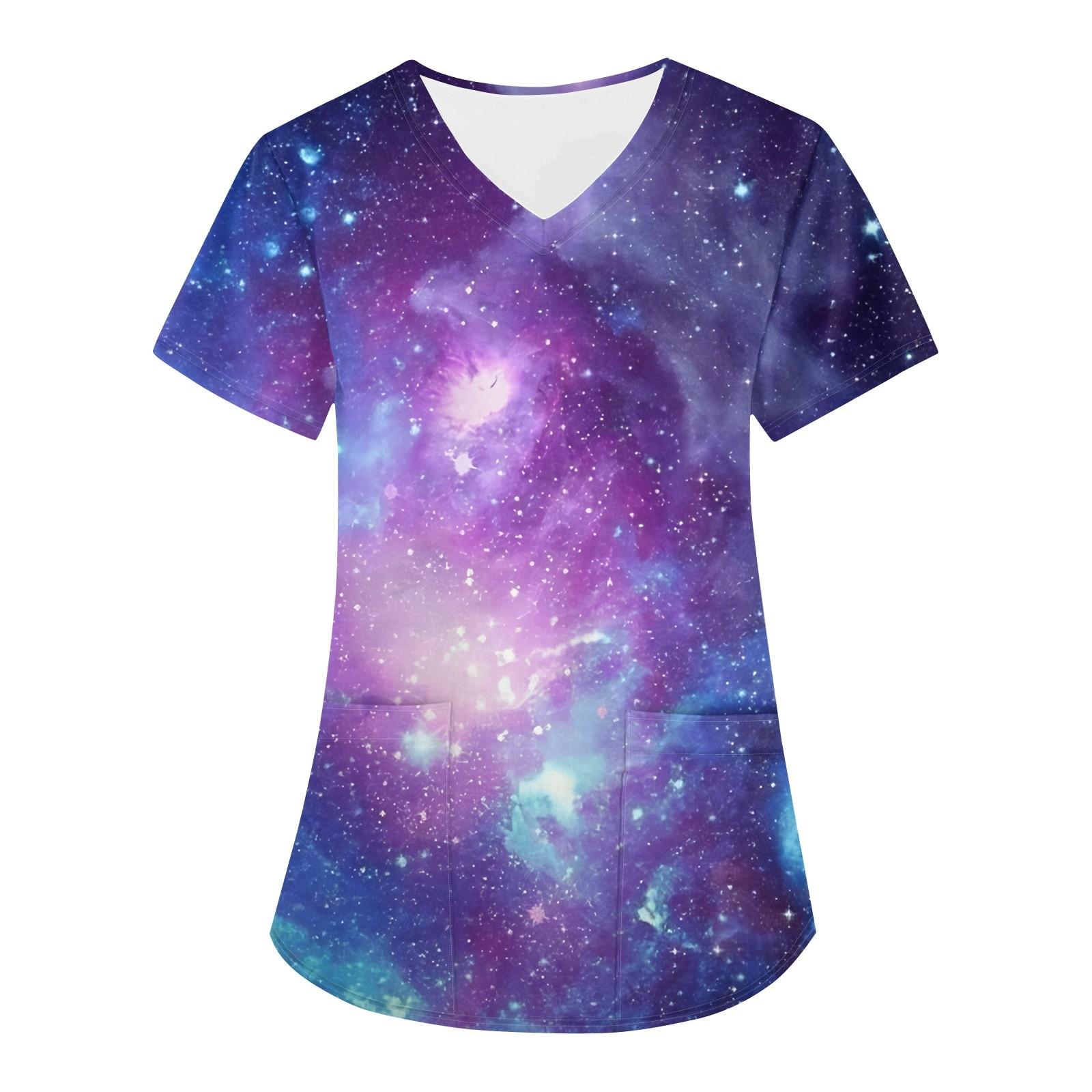 Women s Fashion Astral Printed Short Sleeve V-Neck Top Small Pocket Work T-Shirt M темно-фіолетовий колір
Women s Fashion Astral Printed Short Sleeve V-Neck Top Small Pocket Work T-Shirt M темно-фіолетовий колір