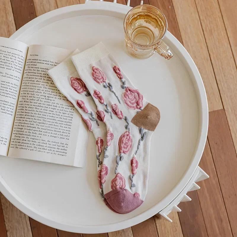 New Pink Socks for Women Autumn Winter Rose Sweet Powder Slouch Socks Japanese Retro Embossed Flower Embroidery Mid Tube Socks One Size
New Pink Socks for Women Autumn Winter Rose Sweet Powder Slouch Socks Japanese Retro Embossed Flower Embroidery Mid Tube Socks One Size