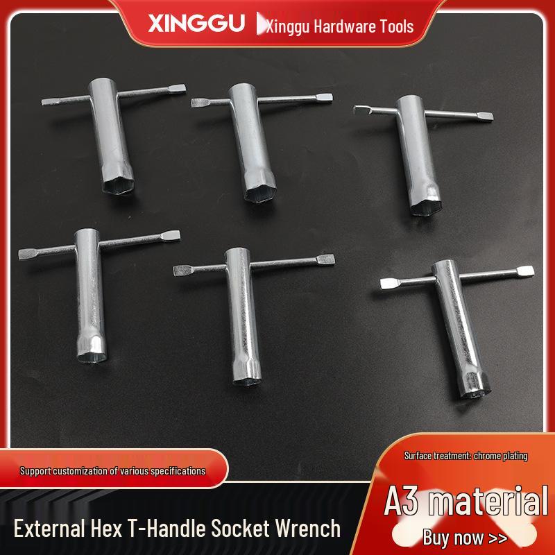 T-Type Socket Wrench: Steel Pipe Stamping Sleeve, One-Piece Press Rod, Hexagon Spark Plug Socket Tool 10mm
T-Type Socket Wrench: Steel Pipe Stamping Sleeve, One-Piece Press Rod, Hexagon Spark Plug Socket Tool 10mm