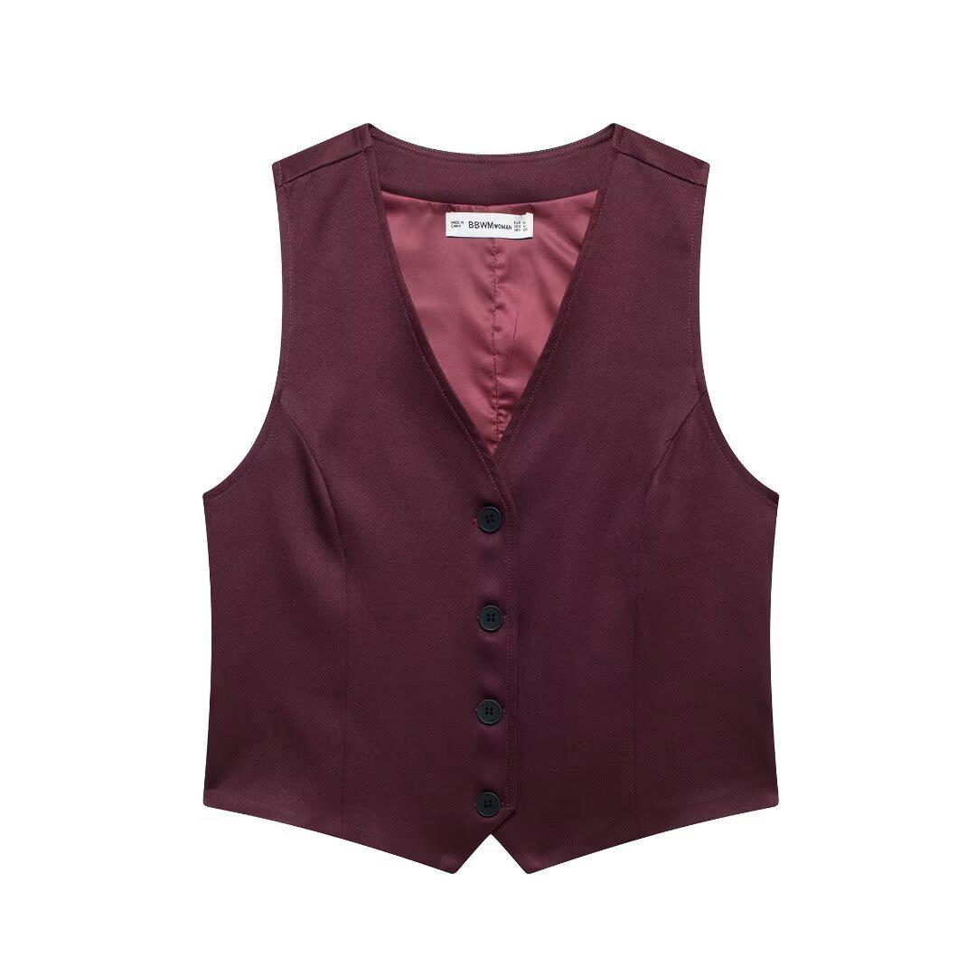 Женский костюм из облегающего жилета без рукавов и широких брюк Extra Small
Женский костюм из облегающего жилета без рукавов и широких брюк Extra Small