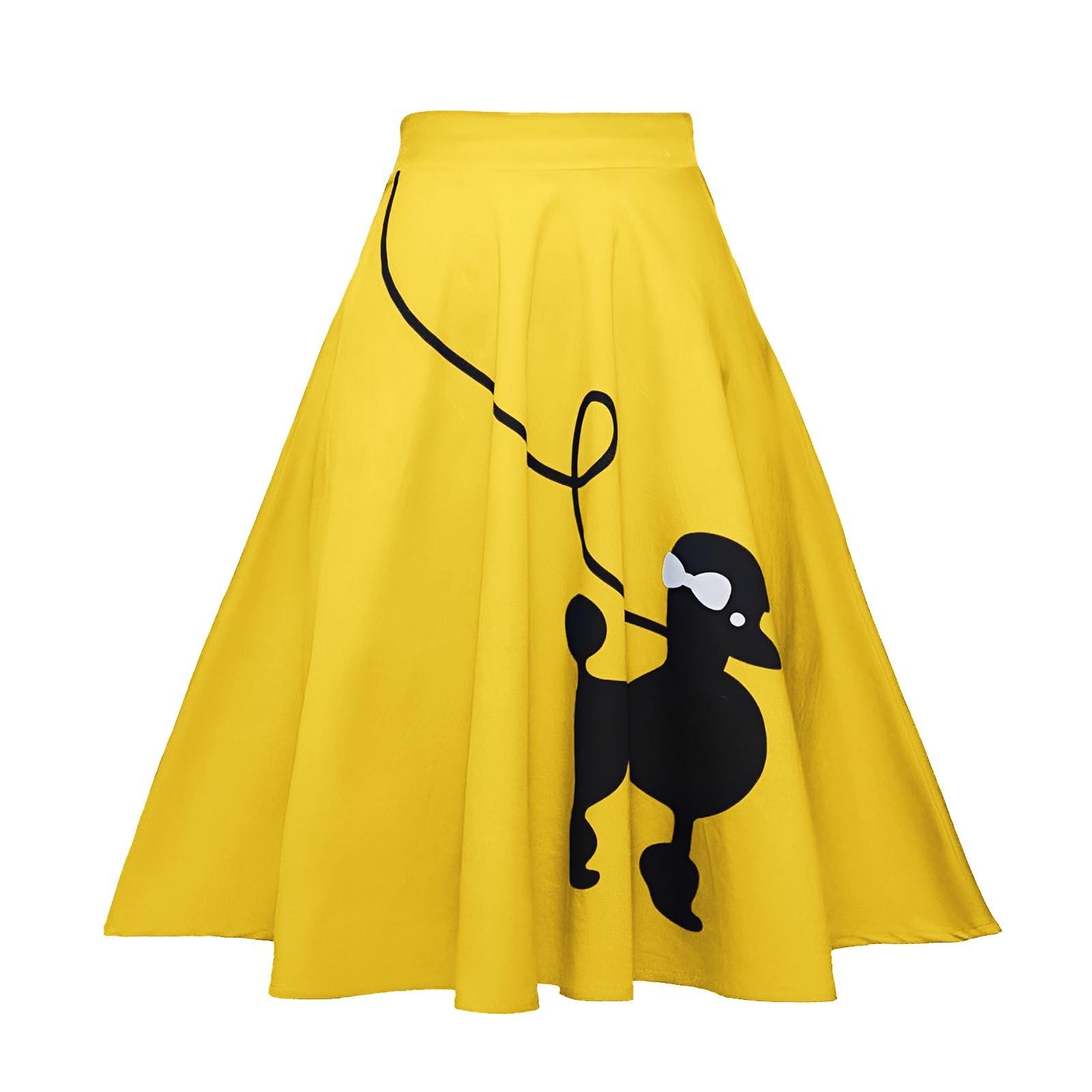 Women s Mid Length High Waist Retro Poodle Print Skirt A Line Skirt L жовтий
Women s Mid Length High Waist Retro Poodle Print Skirt A Line Skirt L жовтий