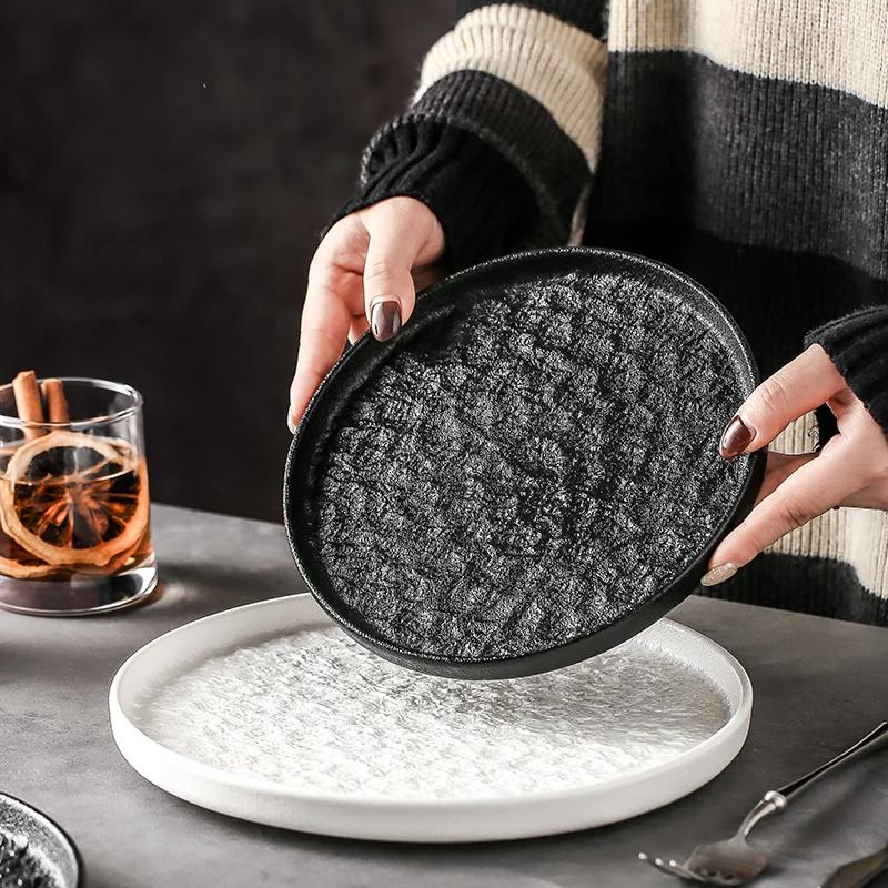 Creative Frosted Stone Grain Ceramic Western Dinner Plate Large Round Porcelain Barbecue Steak Plate Exquisite Tableware Cooking
Creative Frosted Stone Grain Ceramic Western Dinner Plate Large Round Porcelain Barbecue Steak Plate Exquisite Tableware Cooking