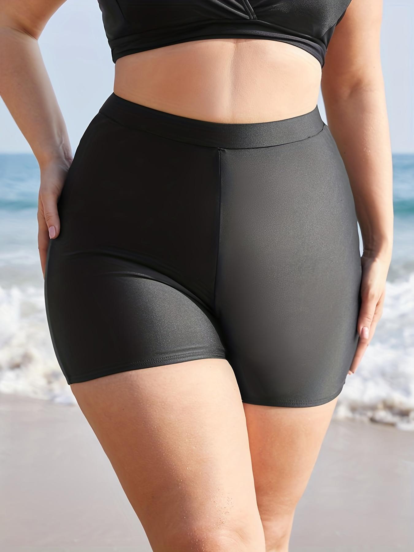 Спортивные шорты больших размеров, женские однотонные эластичные шорты с завышенной талией и ремешком на талии 
Спортивные шорты больших размеров, женские однотонные эластичные шорты с завышенной талией и ремешком на талии