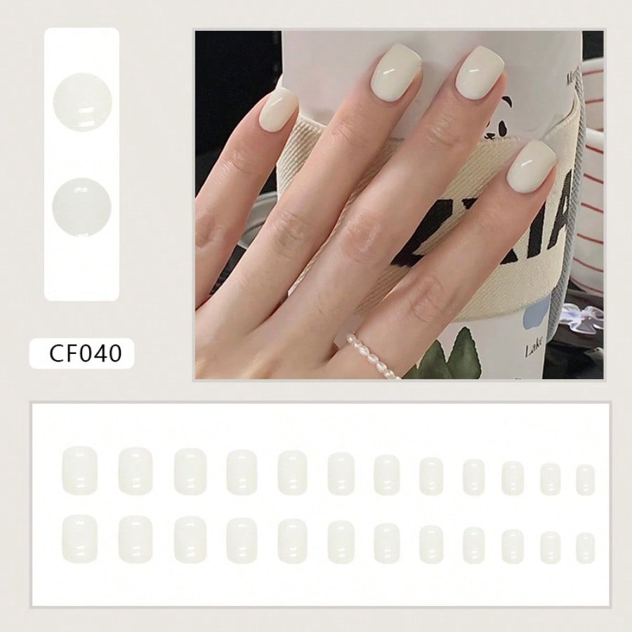 Fashion pure color gloss nail polish long style European-shaped lightening white fake nails wearable nail art pieces finished product
Fashion pure color gloss nail polish long style European-shaped lightening white fake nails wearable nail art pieces finished product