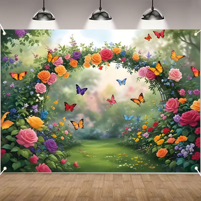 2D Fairy Tale Floral Arch Background, Enchanted Garden with Butterflies Themed Backdrop 47.2x31.5inch/120*80cm
2D Fairy Tale Floral Arch Background, Enchanted Garden with Butterflies Themed Backdrop 47.2x31.5inch/120*80cm