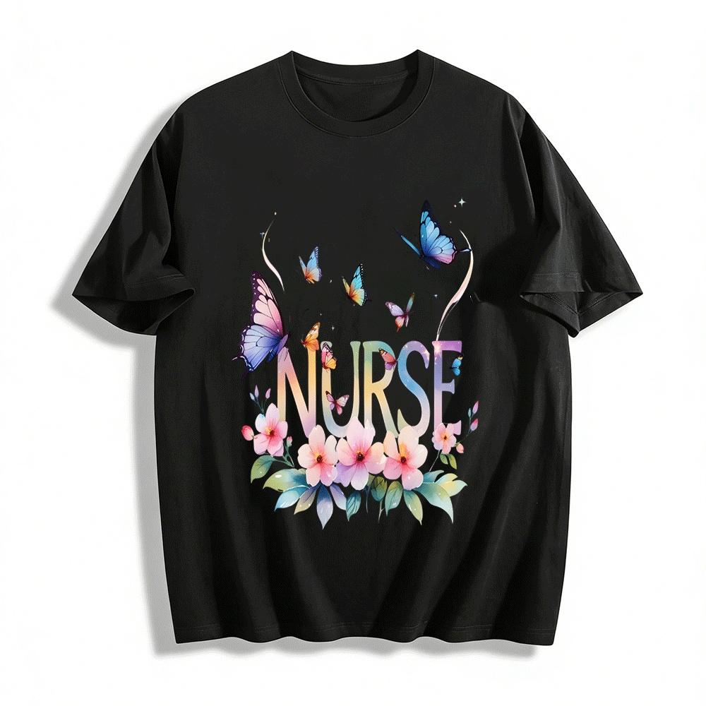 Butterfly Floral Nurse Print Casual Top For Women Pure cotton T-shirt XXS
Butterfly Floral Nurse Print Casual Top For Women Pure cotton T-shirt XXS