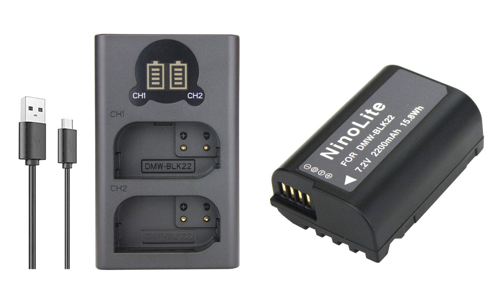 Совместимый комплект NinoLite с двумя зарядными устройствами USB-типа Panasonic Lumix серии G9, совместимый с серией GGH5, из 2-х частей DMW-BLK22 + DMW-BTC15 DC-S5 DC-S5K-K DC-S5-K
Совместимый комплект NinoLite с двумя зарядными устройствами USB-типа Panasonic Lumix серии G9, совместимый с серией GGH5, из 2-х частей DMW-BLK22 + DMW-BTC15 DC-S5 DC-S5K-K DC-S5-K