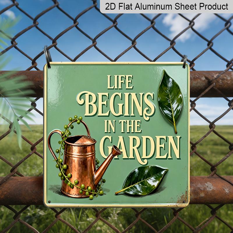 2D Flat - 1pc, Vintage Metal Tin Sign, Outdoor Plaque & Wall Decor, Life Begins At The Garden Sign, Garden Wall Art, Courtyard Decoration, Greenhouse 20*20cm
2D Flat - 1pc, Vintage Metal Tin Sign, Outdoor Plaque & Wall Decor, Life Begins At The Garden Sign, Garden Wall Art, Courtyard Decoration, Greenhouse 20*20cm