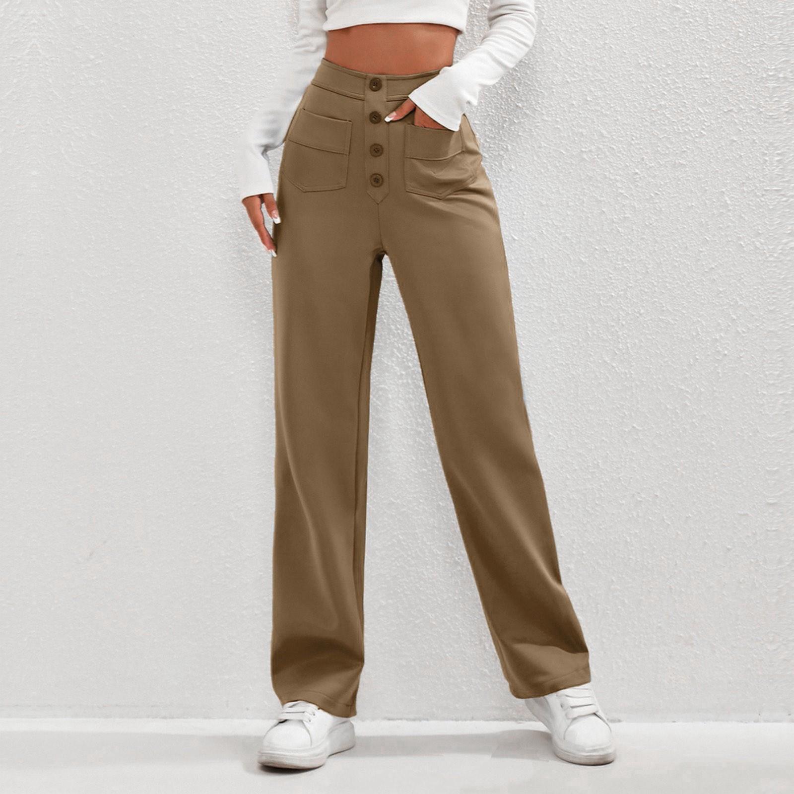 Women s Casual Straight Leg Pants With High Waist Button Elastic Business Work Pants With Multiple Pockets S хакі
Women s Casual Straight Leg Pants With High Waist Button Elastic Business Work Pants With Multiple Pockets S хакі